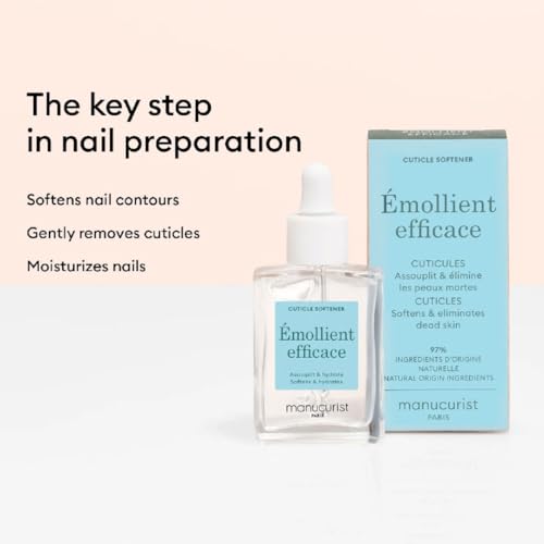 Manucurist - Cuticle Remover - Gel Cuticle Remover - Cuticle Care - 9-Free, 97% Bio-Sourced Ingredients - Made in France - Nail Care - 0.5 fl oz Bottle
