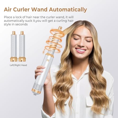 Blow Dryer Brush 5 in 1, Negative Ion Hair Dryer Brush Set Air Styler Curling Wrap Air Curler, Upgrade Hot Air Brush Curling Iron Hair Styling Tools As A Gift for Straight/Curling/Drying/Smoothing