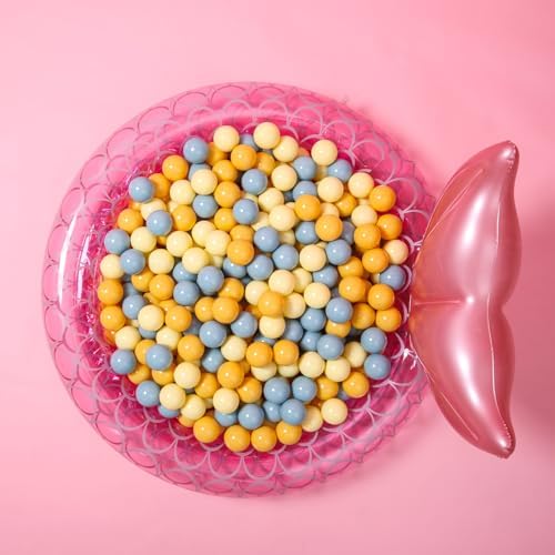 GOGOSO Ball Pit Balls for Toddler, Baby Plastic Playballs Kids Soft Pastel Pelotas Non-Toxic BPA-Free,Cream Yellow+Blue,100 Balls
