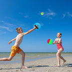 Ayeboovi Toss and Catch Paddle Ball Game Outdoor Beach Pool Sand Toys Outside Lawn Yard Games for 3 4 5 6 7 8 9 10 11 12 Year Olds Girls Boys Toys Birthday Gift (2 Paddles 2 Balls)