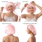 LitBear 100% Mulberry Silk Bonnet for Sleeping Women, 6A 22 Momme, Large Double-Layer Silk Hair Wrap with Tie Band, Non-Slip Silk Turban, Includes Silk Scrunchie