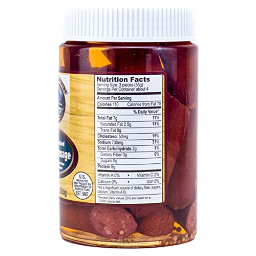 Backroad Country Pickled Smoked Polish Sausage, 8 Ounce Jar
