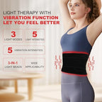 Near Infrared Light Therapy Heating Wrap Belt for Pain Relief Red Light Therapy Vibration Massager Pad for Body Back Knee Shoulder Waist Muscle Relaxation