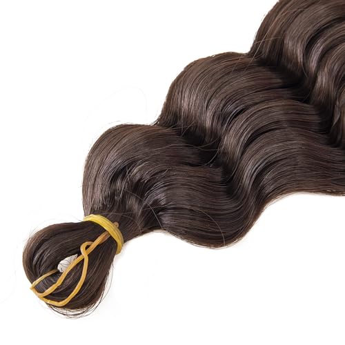 Curly Braiding Hair Boho Hair for Braiding Hair Ocean Wave Crochet Hair 18Inch Deep Curly Crochet Braids Wet and Wavy Braiding Hair Synthetic Crochet Hair for Black Women (4# 18 Inch (Pack of 6))