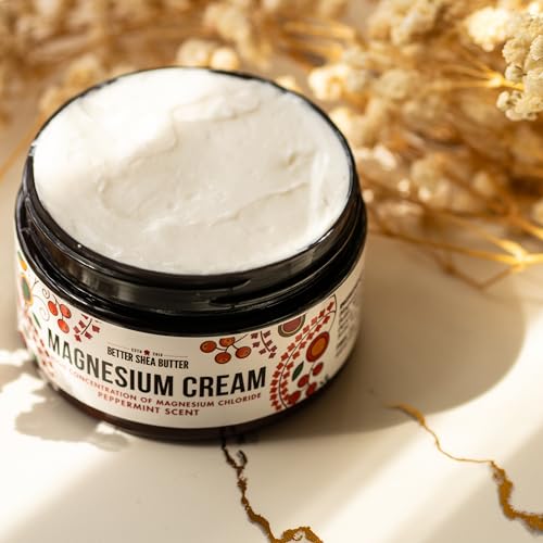 Magnesium Good Night Cream | Relieves Muscle Tension and Leg Cramps | Night Lotion Safe for Pregnancy, Kids and Babies | Organic and Natural Ingredients| Vegan, US made | (Peppermint)