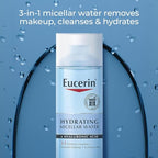 Eucerin Hydrating 3-in-1 Micellar Water, Formulated with Hyaluronic Acid, 6.8 Fl Oz Bottle