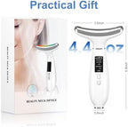 Red-Light-Therapy-for-Face and Neck, Anti-Aging Facial and Neck Massager, Soothing and Relaxing Face Massager Device with 4 Color LED Therapy, Vibration and Thermal Functions for Skin Care (White)