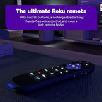 Roku Ultra - Ultimate Streaming Player - 4K Streaming Device for TV with HDR10+, Dolby Vision & Atmos - Bluetooth & Wi-Fi 6- Rechargeable Voice Remote Pro with Backlit Buttons - Free & Live TV