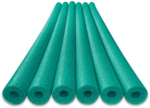 Oodles of Noodles 6 Pack Black Foam Pool Noodles – 48” x 2.5” Hollow Core – Extra Dense, Durable – Made in North America