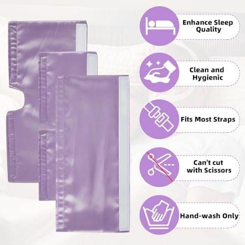 4 Pack Satin CPAP Strap Covers Soft, CPAP Hair Protector for Women, Universal and Comfort CPAP Mask Strap Covers Fit CPAP Dreamwear Headgear Strap for Reducing Red Marks＆Hair Pulling (Light Purple)