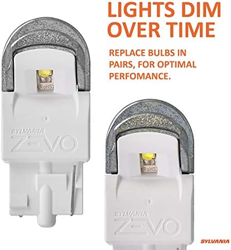 SYLVANIA - 7440 T20 ZEVO LED White Bulb - Bright LED Bulb, Ideal for Daytime Running Lights (DRL) and Back-Up/Reverse Lights (Contains 2 Bulbs)