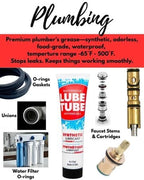 LubeTube 4oz (2-Pack) Multipurpose Synthetic Grease for Pool Equipment, Plumbing Fixtures, RV Toilets, Marine Systems, Machinery & Household Use – PFAS-Free, Food-Grade, Ceramic-Enhanced – Made in USA