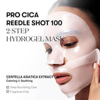 VT COSMETICS Pro Cica Reedle Shot 100 2-Step Hydrogel Mask(34.5gx4ea), Intensive Calming, Exosome Centella Asiatica, Blemish Relief, Overnight Melting Mask, Korean Facial Mask