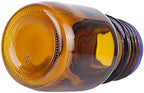 Moonetto 20 Pack Amber Borosilicate Glass 100 mL Graduated Round Lab Media Storage Bottle With GL45 Blue Screw Cap