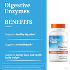 Doctor's Best Digestive Enzymes Supplement for Women & Men - Supports Gut Health, Digestion, & Overall Wellness, Formulated with Amylase, Super Enzyme Blend for Food Break Down, Non GMO - 90 Veg Caps
