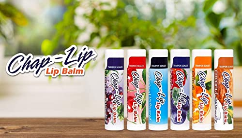 Vitamin E Lip Balm with Coconut Oil - Lip Moisturizer Treatment - Soothing, & Refreshing, Total Hydration Treatment & Lip Therapy - Assortment of 6 Refreshing Flavors, 60 Count