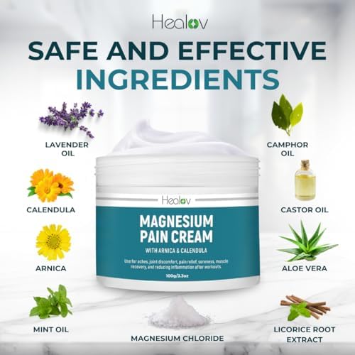Magnesium Cream – Pure Soothing Magnesium Lotion for Pain Relief & Relaxation, Better Sleep, Muscle Health, Leg & Joint Care – Natural Magnesium Body Lotion for Feet – Non-Greasy, Safe, Easy to Use