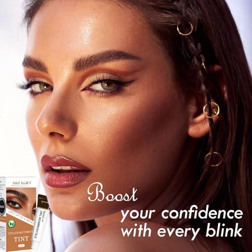 Lash Color Kit, Lasting for 4 Weeks Professional Eyelash & Eyebrow Color Kit, Instant Eyelash Color with Natural Ingredients, Safe & Easy to Use 7ml (Black)