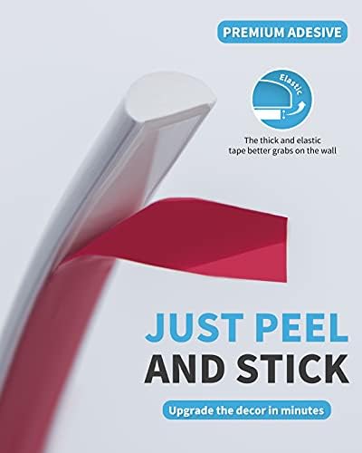 Art3d 25 Ft Peel and Stick Trim for Backsplash Tile Edge, Self-Adhesive Liner for Corner Decor in White