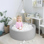 GOGOSO Ball Pit Balls for Toddler, Baby Plastic Playballs Kids Soft Pastel Pelotas Non-Toxic BPA-Free, Pearl White+White Star Balls,100 Balls