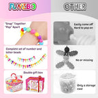 FUNZBO 650pcs Pop Beads - Jewelry Making Kit for 3 4 5 6 7 8 Year Old Little Girls, Arts and Crafts Toys for Kids, Necklace Bracelet Creativity Snap Set Top Best Christmas Birthday Gifts