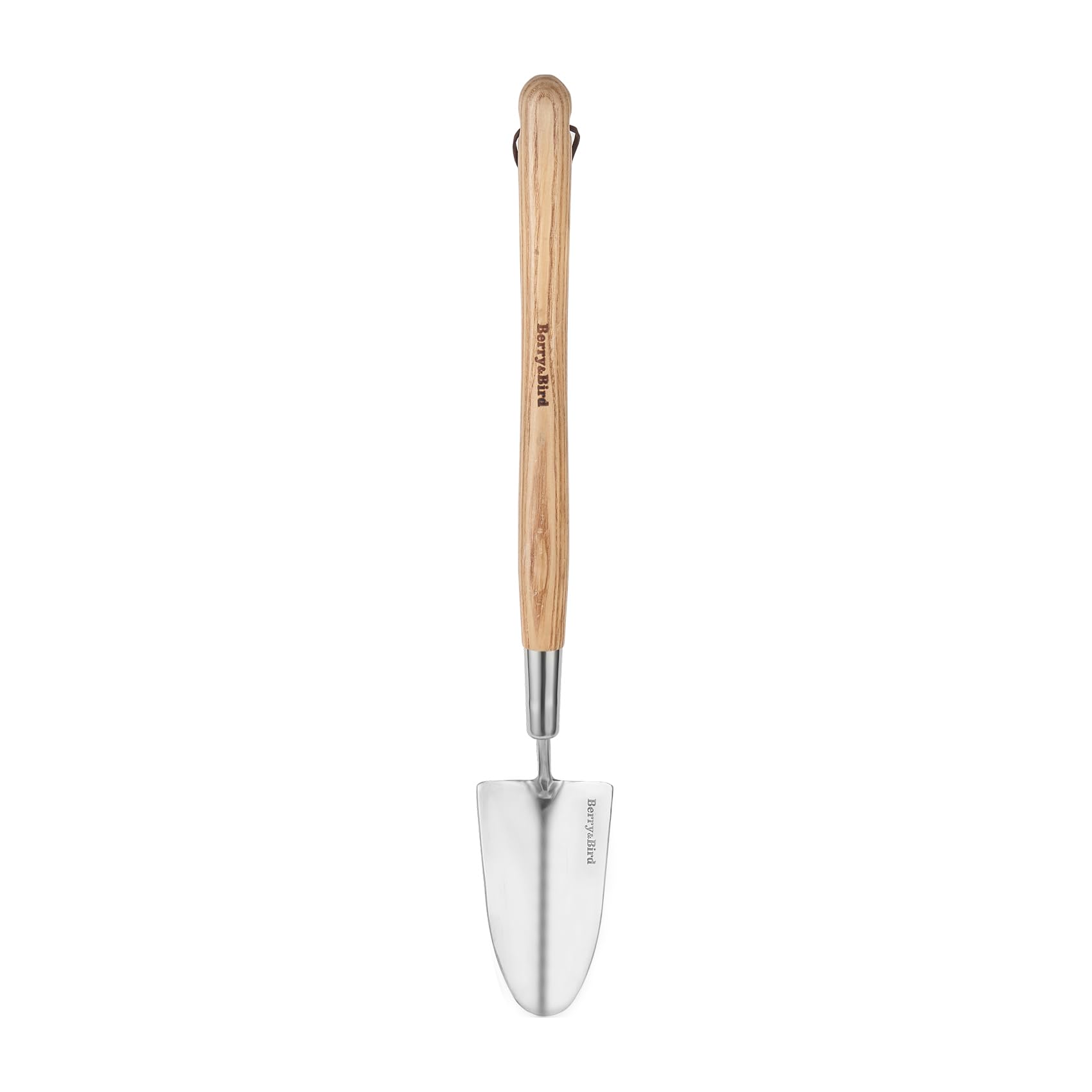 Berry&Bird Stainless Steel Gardening Trowel, 23.43in Ash Wooden Long Handle