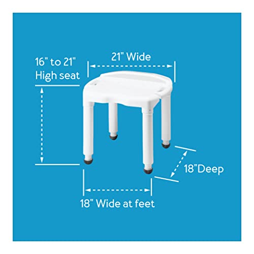 Carex Universal Bath Seat and Shower Chair, Heavy Duty Shower Bench for Bathtub, Safety Bath Seat Stool for Seniors and Disabled, Supports up to 400 lbs, Adjustable Height Shower Bench for Inside Tub
