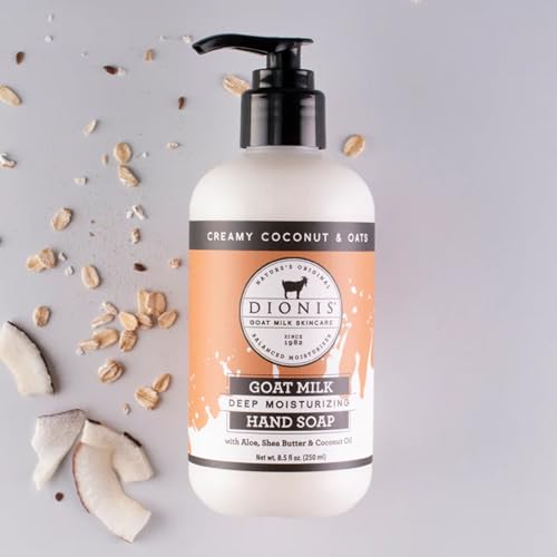 Dionis Goat Milk Skincare Creamy Coconut & Oat 8.5oz Hydrating Body Lotion and 3.3oz Hand & Body Moisturizing Travel Size Cream Bundle, Natural Ingredients, Made in the USA, Cruelty Free, Paraben Free