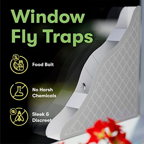 BugMD Fly Traps for Windows - Fly Traps for Indoors Sticky, Indoor Fly Traps, Fly Paper Corners, Indoor Fly Catcher, House Fly Killer Indoor, Indoor Fly Control, Window Fly Tape, Corner Fly Strips