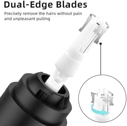 Smity Ear and Nose Hair Trimmer Professional Painless Eyebrow Trimmer for Men and Women Battery-Operated Dual-Edge Blades Built-in LED Light (Black)
