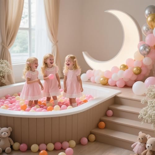GOGOSO Ball Pit Balls for Toddler, Baby Plastic Playballs Kids Soft Pastel Pelotas Non-Toxic BPA-Free 3pink+Orange+Yellow, 500 Balls