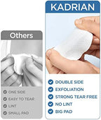 Premium Double-Sided Facial Pads - 180 Pads - Lint free - for Makeup Remover and Toner - Rayon face pads for toner and cleasing - Rayon not cotton balls - Exfoliating cotton rounds for face (180 Pads)