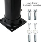VINGLI Solar Heated Shower,2-Section with Shower Head，for Outdoor Backyard Poolside Beach Pool Spa,Black (2.3 Gallon)