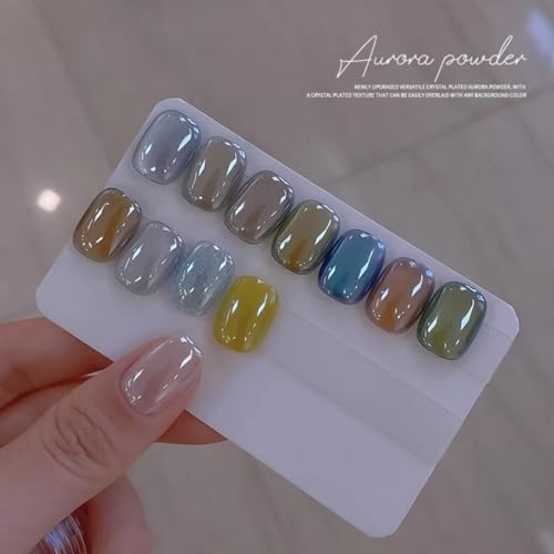 2Pcs White Chrome Nail Powder, Pearl Nail Chrome Powder Magic Clear Mirror Effect Nail Glitter White Shimmer Pigment Dust for Nails Art Design