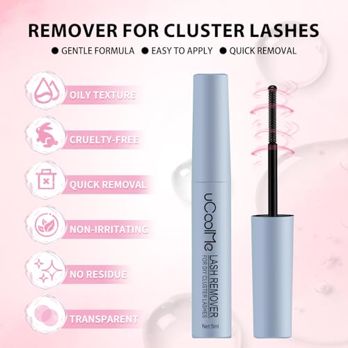 Flora Lash Clusters Kit 8-14mm Individual Lashes D Curl Spiky Cluster Lashes Kit Wispy Eyelash Clusters DIY Eyelash Extension kit with Lash Bond and Seal 0.05mm Ultra-Thin Black Lash Band DIY at Home