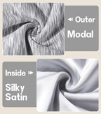2PCS Silk Satin Bonnet Hair Wrap for Sleeping, Adjustable Strap Curly Natural Hair Night Caps for Women Men(Gray&Gray)