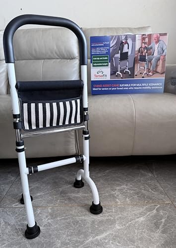 Stand Assist Aid for Elderly; Couch Stand Assist Rail; 4 Prong Canes for Women for Stability; Standing Support for Seniors Tight Spaces; Toilet Safety Rail; Height Adjustable; Weight 5lbs, Bear 350lbs