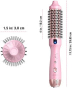 Thermal Brush for Blowout Look, Zavarea CarePro 1.5 Inch Negative Ion Thermal Brush, Heated Styling Tool with Cool-Air Tech for 0 Hair Damage, Easy to Quick Styling and Dual Voltage for Travel, Pink