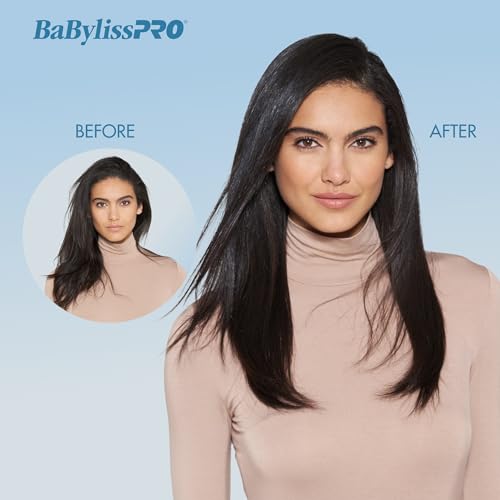 BabylissPRO Nano Titanium Ionic Hair Straightener, Professional Flat Iron For All Hair Types