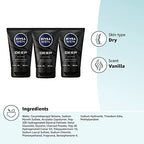 NIVEA MEN DEEP Cleansing Beard and Face Wash, Natural Charcoal Facial Cleanser Helps Remove Dirt and Excess Oils, 3 Pack of 3.3 Fl Oz Tubes