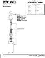 Moen 3942 Deck Mounted Kitchen Dispenser with Above The Sink Refillable Bottle, Soap Pump, Chrome