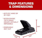 Tomcat Rat Snap Trap, for Home and Farm Use, Kills Rats, Removable Bait Cup, Easy-Set Features, 4-Pack