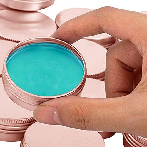 4 oz Aluminum Tin Jar with Screw Cap Refillable Container for Cosmetic, Lip Balm, Cream, Rose Gold 12 Pcs.