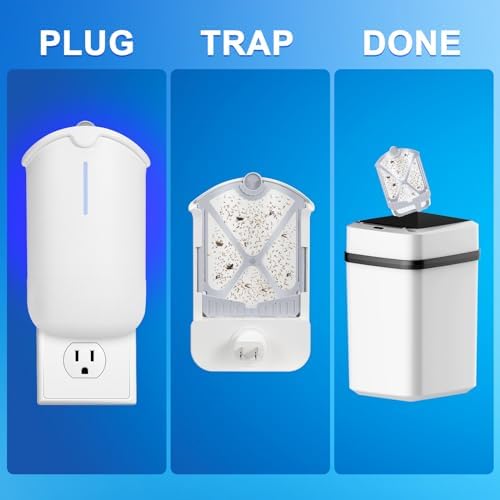 Flying Insect Trap, Compatible with M364A Refill, 2 Plug-in Base + 2 Cartridge