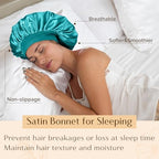 YANIBEST Bonnet for Men Hair Bonnet for Sleeping Double Layer Satin Bonnets for Black Women Curly Hair Braids