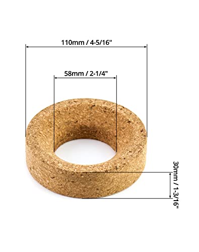 QWORK Lab Flask Support Cork Stand, 4 Pcs 110mm Diameter Round Bottom Holder for 250-2000mL Flasks