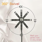 8" Lighted Makeup Mirror with Magnification, 1X/10X Magnifying Lighted Vanity Mirror, Double Sided 360 Swivel USB Rechargeable, 3 Colors Dimmable Lightning Mirror with 52 LEDs Brush Nickle