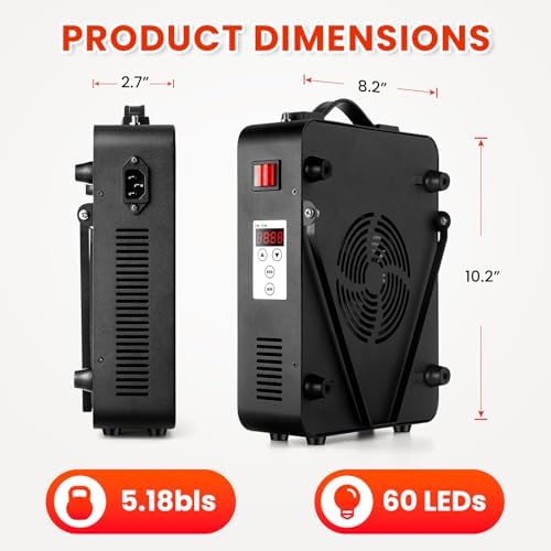 Red Light Therapy for Body, 660nm 850nm Near Infrared Light Therapy Panel, 60 Dual Chip LED Device with 300W of Power, Ideal for Body, Face, Improve Sleep, Skin Health, Includes Hanging Kit & Handle