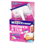 Mr. Clean Magic Eraser Shower & Tub Scrubber, Bathroom Cleaner, All in One Bathroom Cleaner, Lemon Starter Kit, 2 Scrubber, 5 Foaming Magic Erasers, 1 Whole Home Extra Durable Magic Eraser