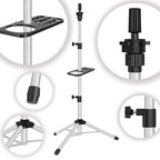 Wig Stand Tripod 50 Inch Metal Wig Mannequin Head Tripod Stand For Hairdressing Training Head Adjustable Wig Tripod Stand with Tool Tray (Silvery, Mannequin Head Not Included)